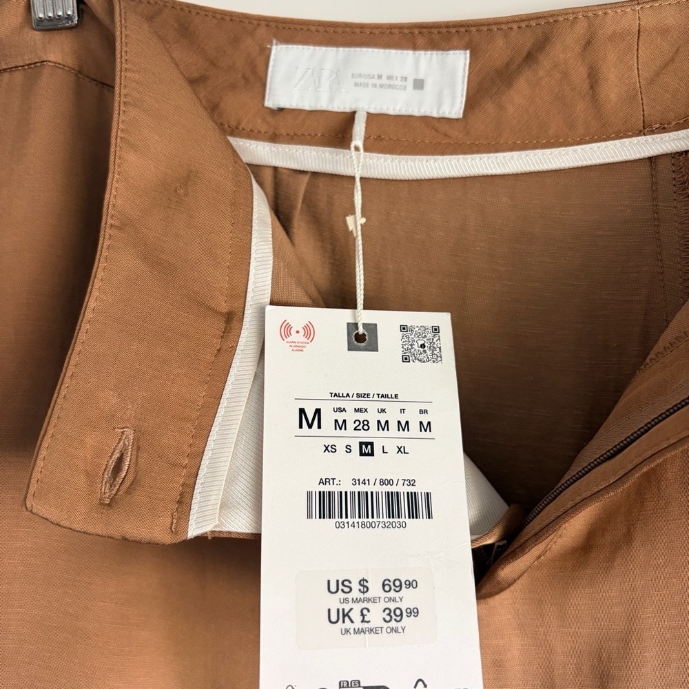ZARA Caramel Wide Leg Trousers | M - Picture 4 of 4